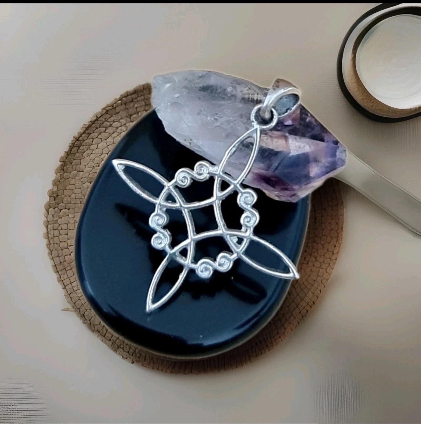 Sterling Silver Witch's Knot Pendant: Celtic Protection Charm