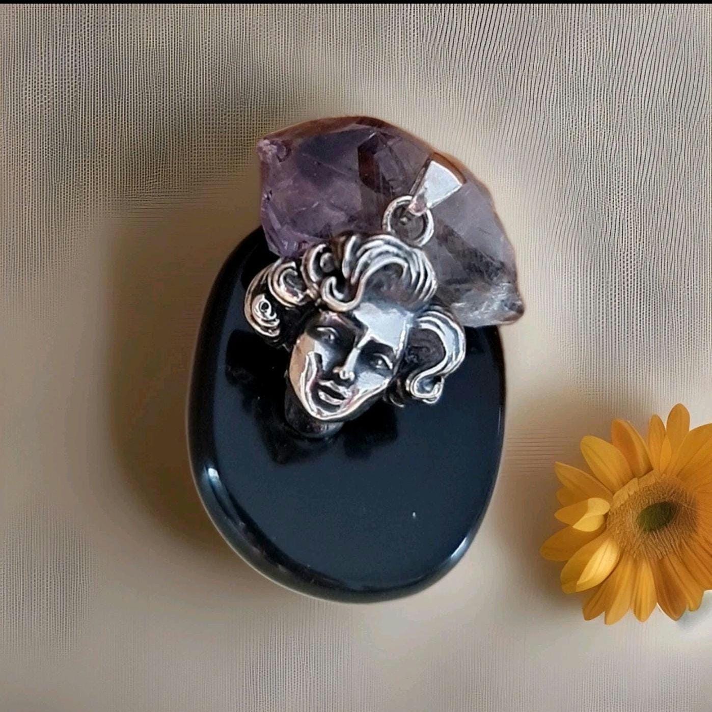 Vintage Sterling Silver Movie Icon Pendant - Handmade 50s Starlet