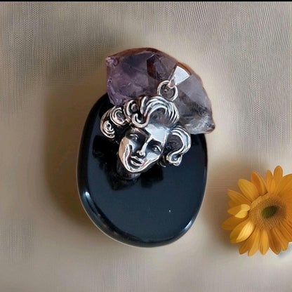 Vintage Sterling Silver Movie Icon Pendant - Handmade 50s Starlet