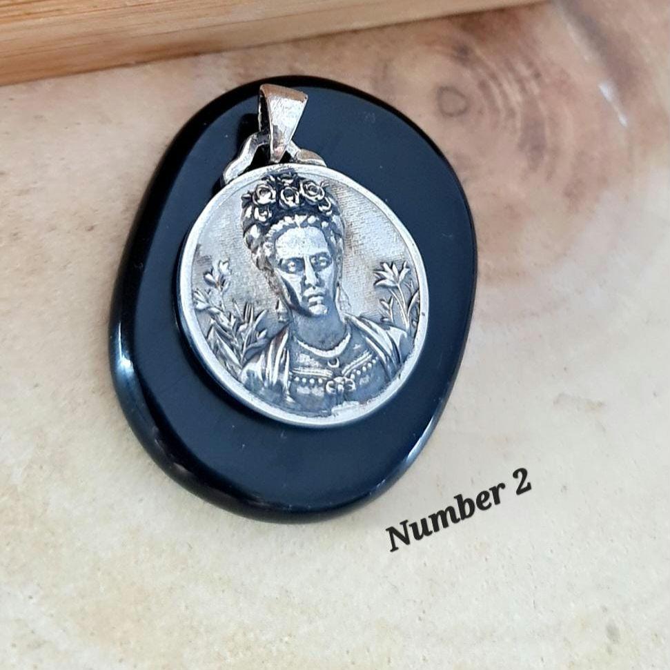 Sterling Silver Frida Kahlo Pendant: Artistic Symbolic Necklace