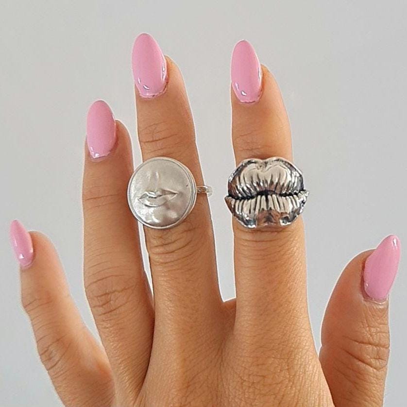 lips ring - 925 sterling silver - women's sizes -sleek & modern design - handmade with care -