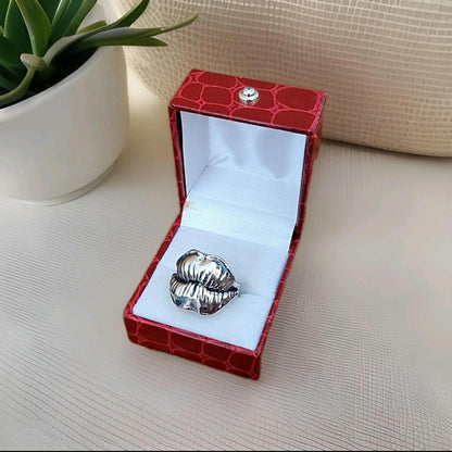 Kissing Lips Ring - sterling silver masterfully designed to convey a message of love & affection
