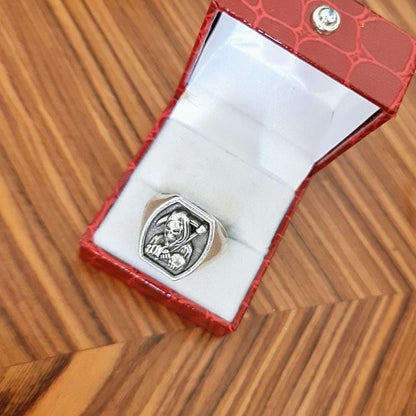 Handmade 925 Silver Grim Reaper Ring - Gothic Skull Jewelry