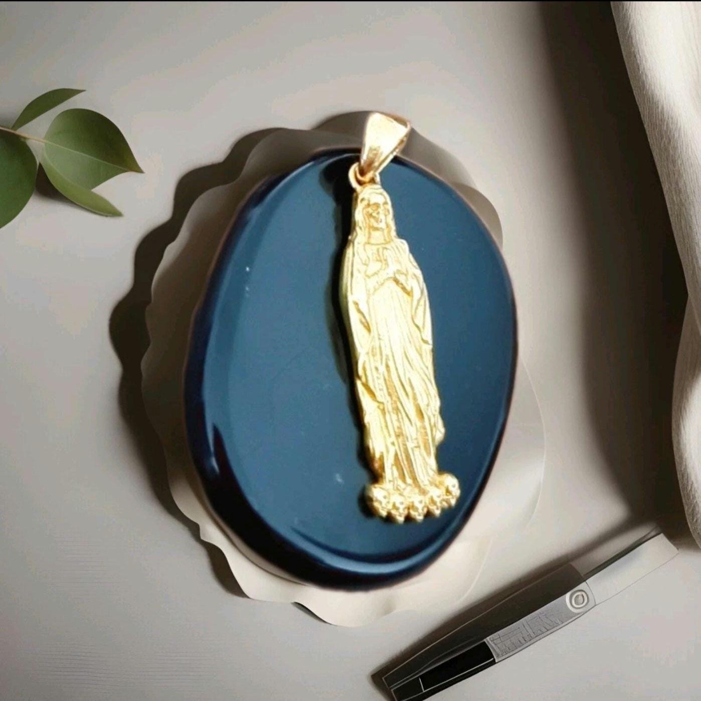 18K Gold Plated Santa Muerte Pendant: Handmade 925 Silver Grim Reaper charm