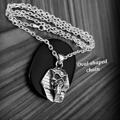 Eddie Pharaoh King Skull Pendant- Egyptian -Rock Heavy metal- Sterling Silver