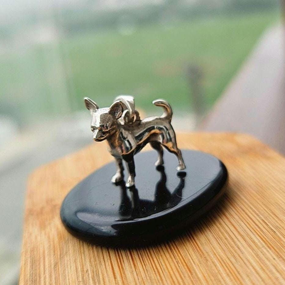 Chihuahua figurine Pendant: 925 Sterling Silver chihuahua Lover Gift