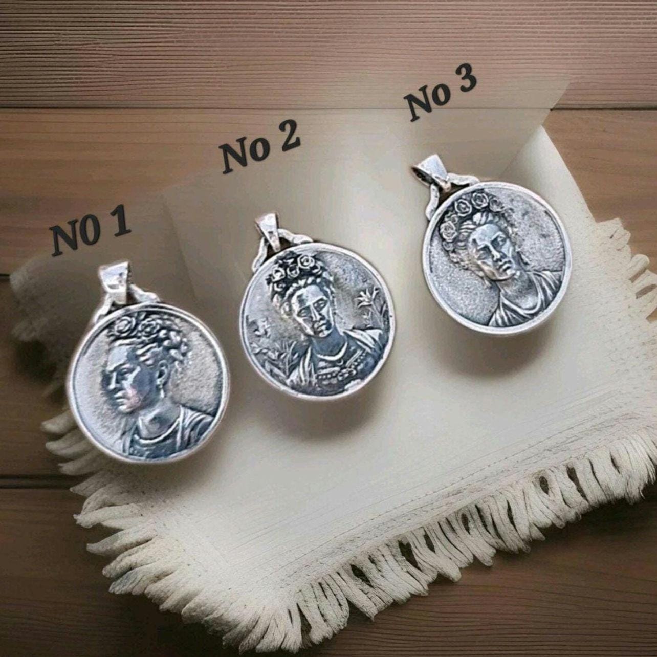 Sterling Silver Frida Kahlo Pendant: Artistic Symbolic Necklace