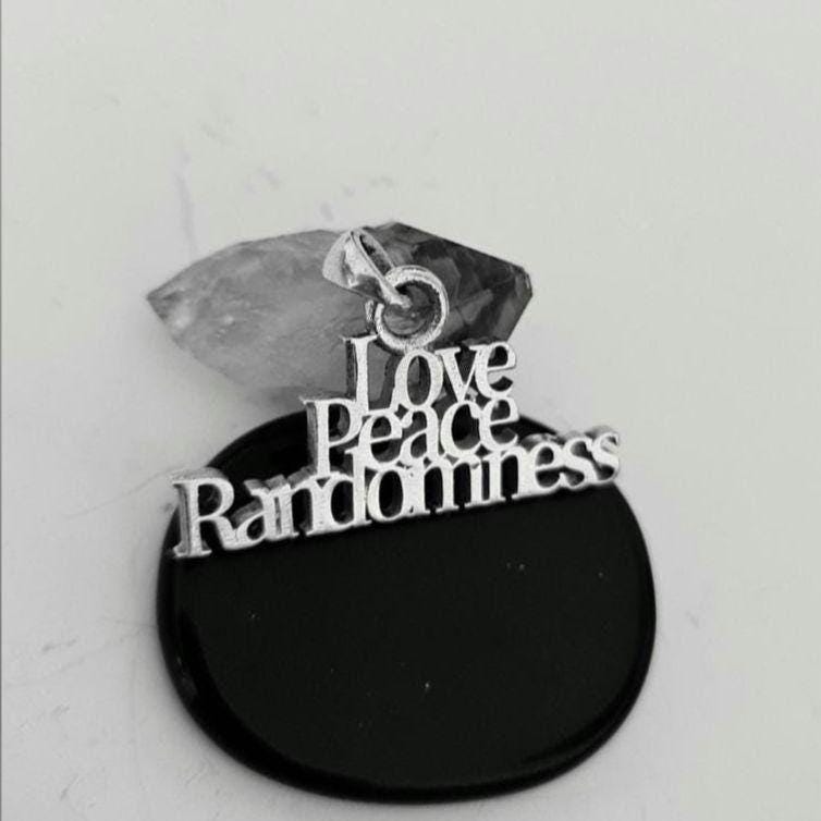 Love Peace Randomness Pendant - Sterling Silver Spiritual Necklace