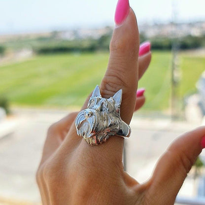 Scottish Terrier Ring: 925 Sterling Silver Scottie Dog Jewelry