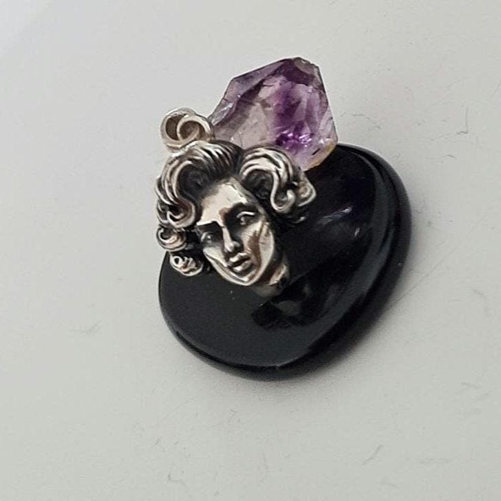 Vintage Sterling Silver Movie Icon Pendant - Handmade 50s Starlet