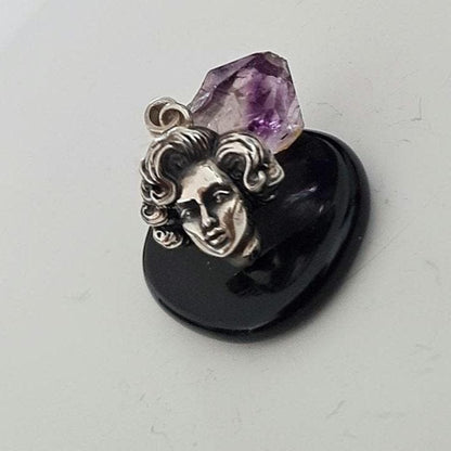 Vintage Sterling Silver Movie Icon Pendant - Handmade 50s Starlet