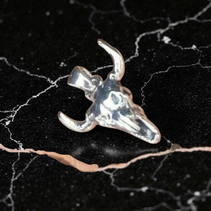 Buffalo Skull 925 Silver Necklace: Gothic Western Jewelry  anatomically accurate