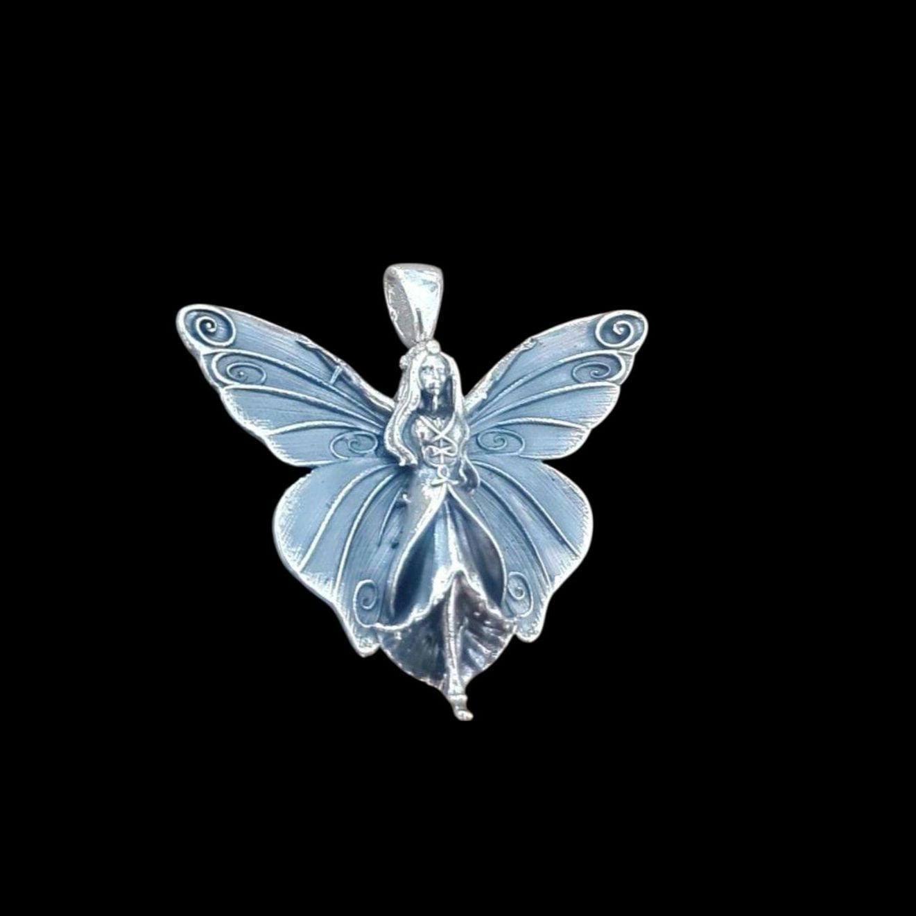 Fairy Princess charm - Winged Fairy Fantasy - Celestial- FairyTale - Handmade 925 Sterling Silver
