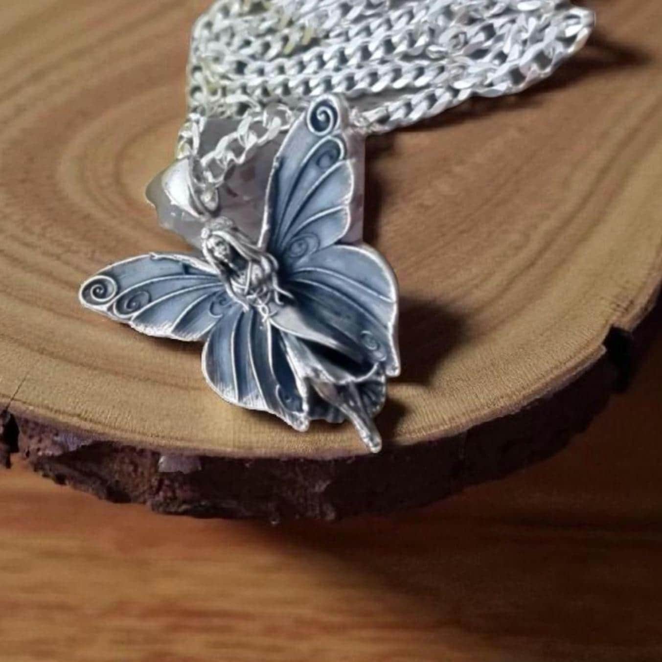 Fairy Princess charm - Winged Fairy Fantasy - Celestial- FairyTale - Handmade 925 Sterling Silver