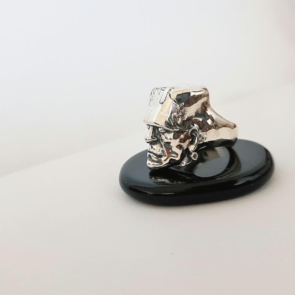 Frankenstein Ring Handmade Sterling Silver: Gothic Horror Jewelry