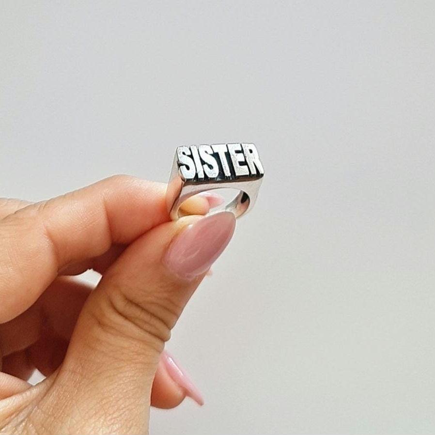 Sterling Silver Sister Ring: Friendship Jewelry BFFS ring meaningful message about sisterhood