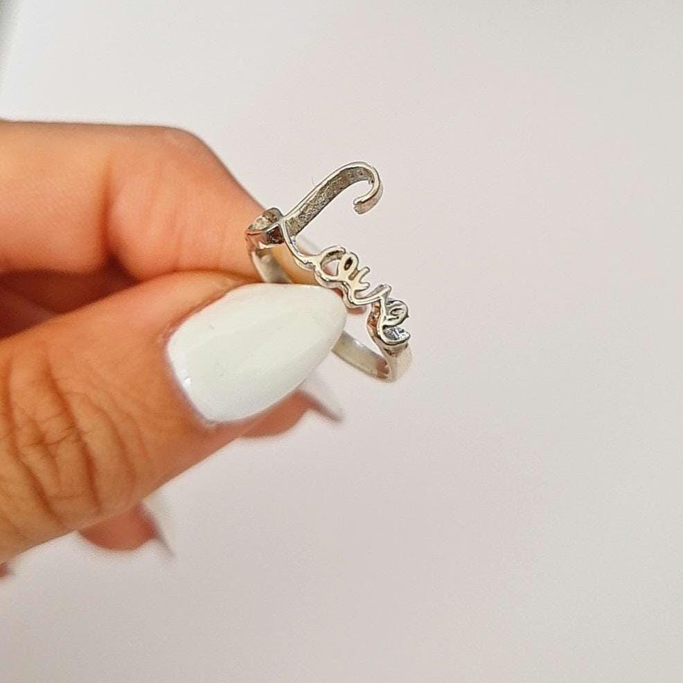 Dainty  Love Ring: Minimalist Promise Jewelry Sterling Silver