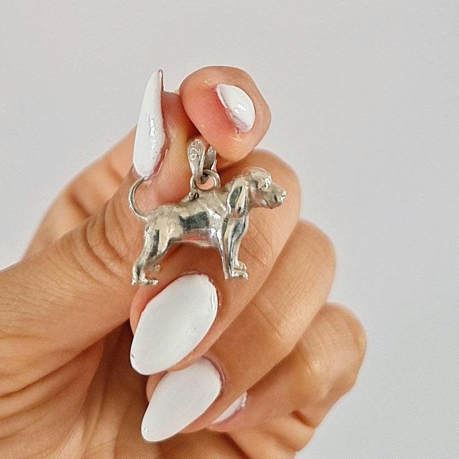Beagle Figurine Pendant  Solid Sterling Silver –   Gift for Beagle  Lovers –Pet Memorial
