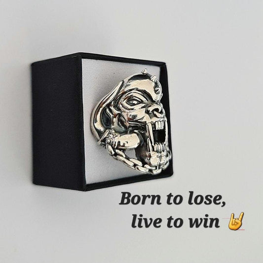 925 Silver War Pig Ring: Gothic Rockstar Jewelry