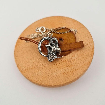 Sterling Silver Goat Necklace: Delicate Capricorn Pendant, 45cm Chain