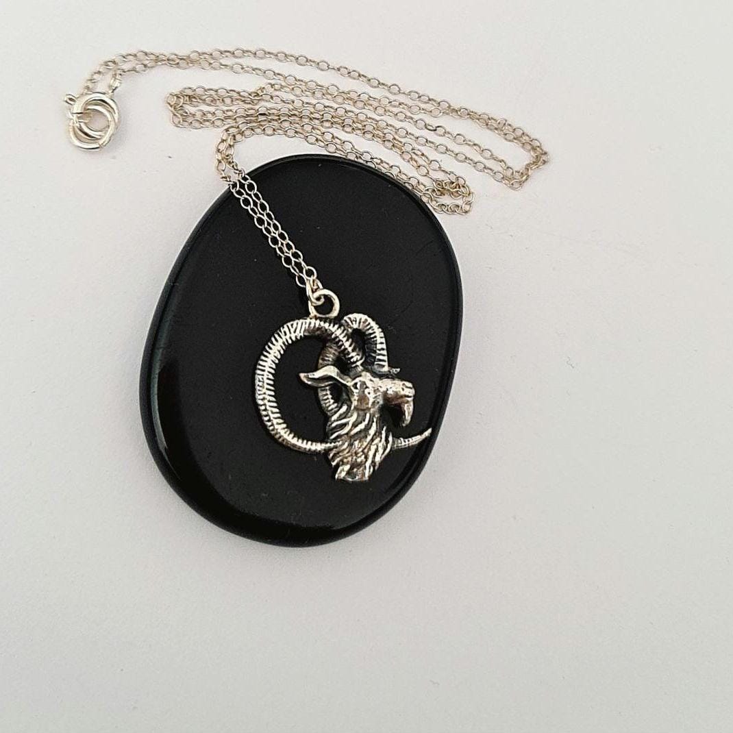 Sterling Silver Goat Necklace: Delicate Capricorn Pendant, 45cm Chain