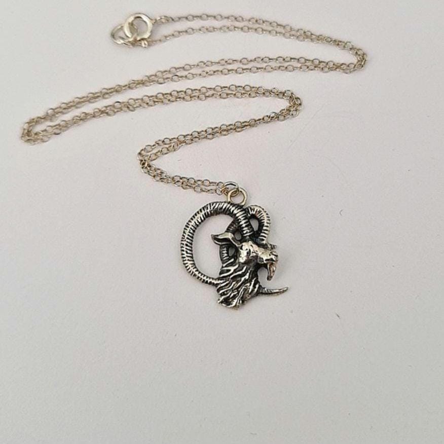 Sterling Silver Goat Necklace: Delicate Capricorn Pendant, 45cm Chain