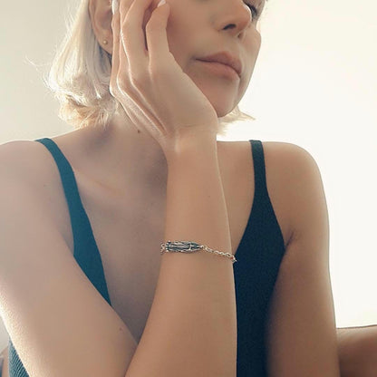 Santa Muerte bracelet 925 sterling Silver length 7inch(18cm) - 3 colours Stone beads as The Mexican flag