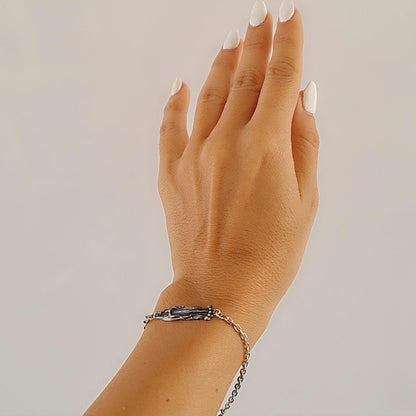 Santa Muerte bracelet 925 sterling Silver length 7inch(18cm) - 3 colours Stone beads as The Mexican flag