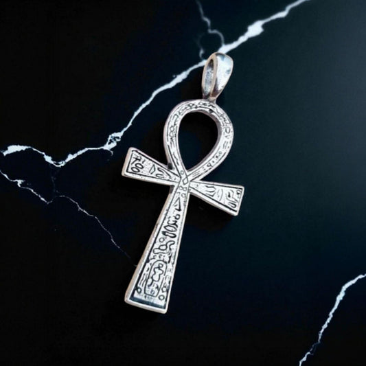 Handmade Sterling Silver Ankh Pendant: Key of Life, Ancient Egyptian Jewelry