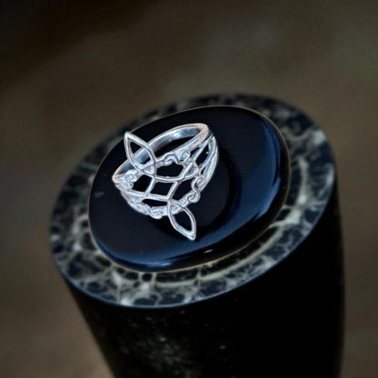 Sterling Silver Witch's Knot Ring: Celtic Symbol of Protection