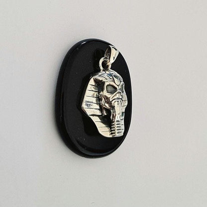 Eddie Pharaoh King Skull Pendant- Egyptian -Rock Heavy metal- Sterling Silver