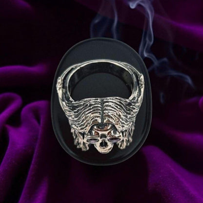 Sterling Silver Skull Ring: Amethyst Sunglasses, Bat Wing Band - Gothic  Jewelry  - LIMITED EDITION