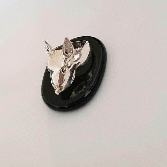 Handmade Sterling Silver Bull Terrier Ring: anatomically accurate