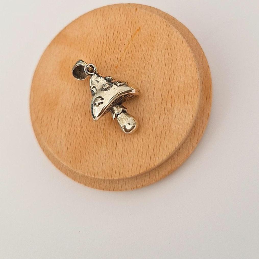 Sterling Silver Mushroom Pendant | Handmade Toadstool Jewelry | Boho Nature Charm