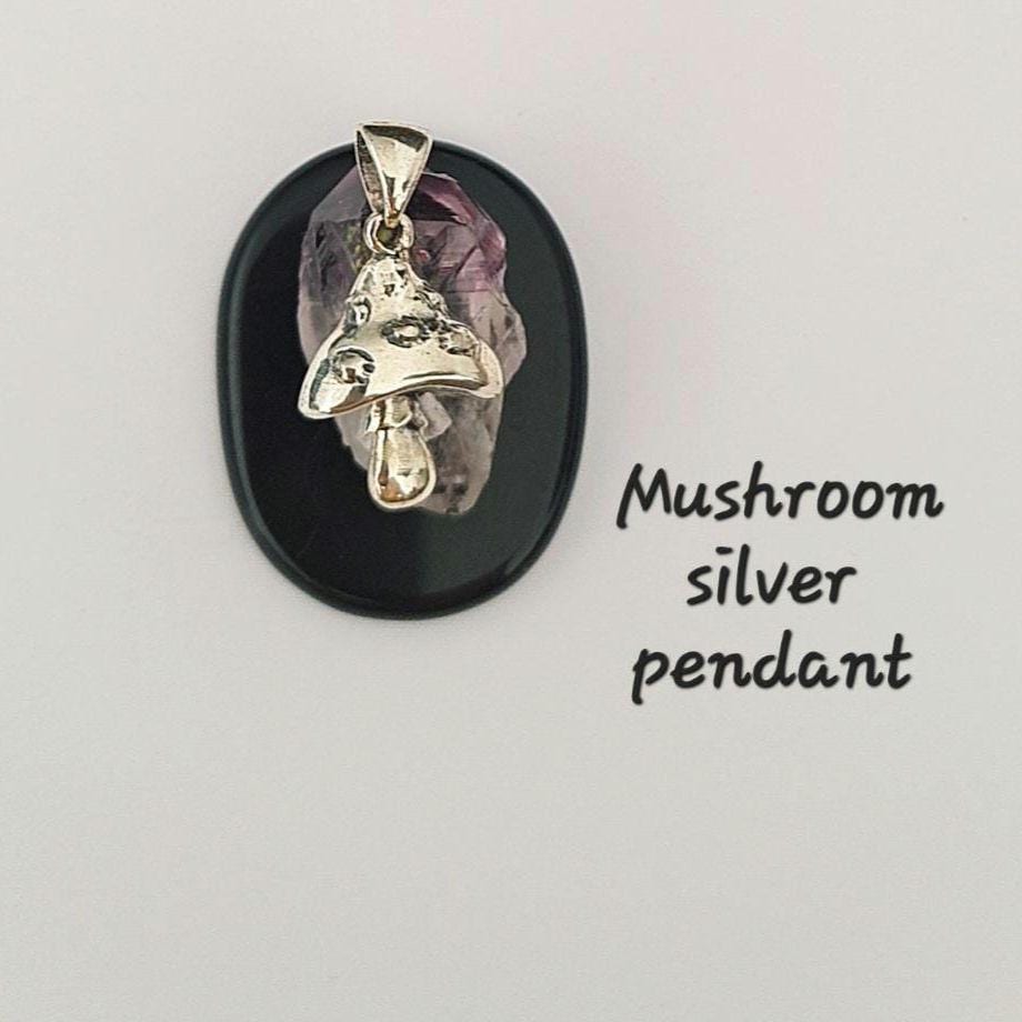 Sterling Silver Mushroom Pendant | Handmade Toadstool Jewelry | Boho Nature Charm
