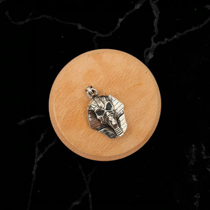 Eddie Pharaoh King Skull Pendant- Egyptian -Rock Heavy metal- Sterling Silver