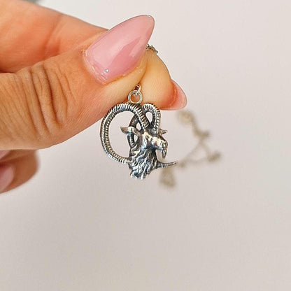 Sterling Silver Goat Necklace: Delicate Capricorn Pendant, 45cm Chain
