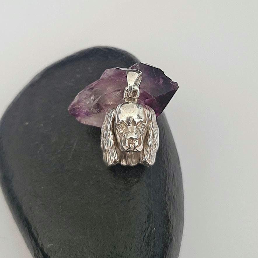 English Toy Spaniel Pendant: 925 Sterling Silver Dog Lover Jewelry