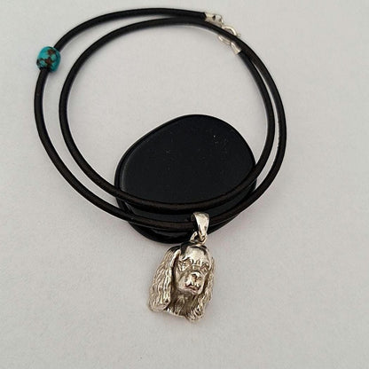 English Toy Spaniel Pendant: 925 Sterling Silver Dog Lover Jewelry