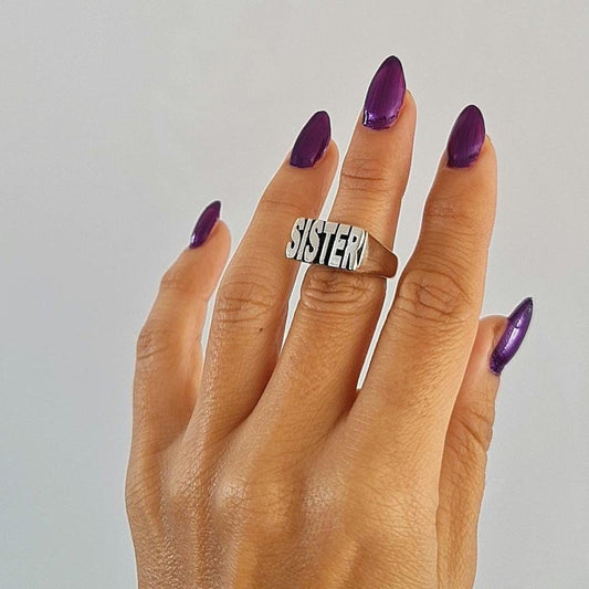Sterling Silver Sister Ring: Friendship Jewelry BFFS ring meaningful message about sisterhood