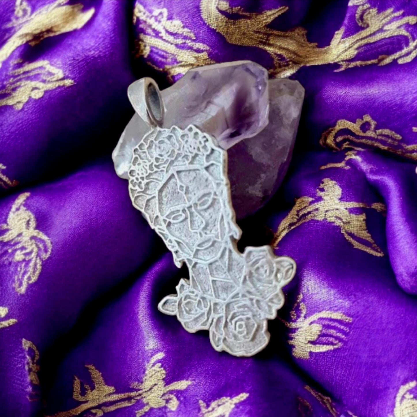 Statement Frida Kahlo Pendant: 925 Sterling Silver Artistic Necklace