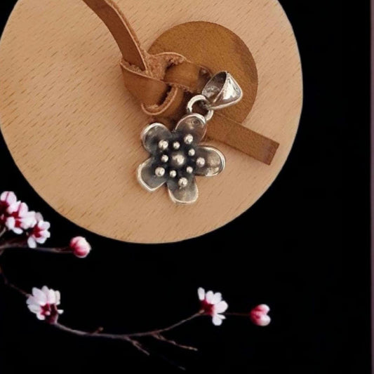 Sterling Silver Flower Pendant: Vintage Floral Charm  five-petal blossom