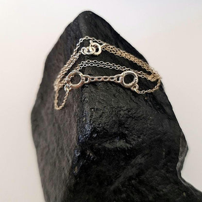 Delicate Handcuff Necklace – Sterling Silver  45cm Chain