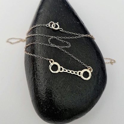 Delicate Handcuff Necklace – Sterling Silver  45cm Chain