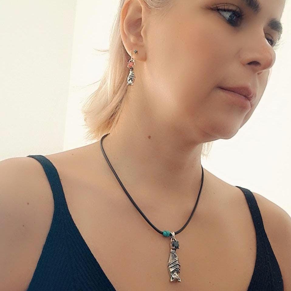 Silver Bat Dangle Earrings with Ruby Zircon | Gothic Witchy Jewelry | Halloween Vampire Earrings