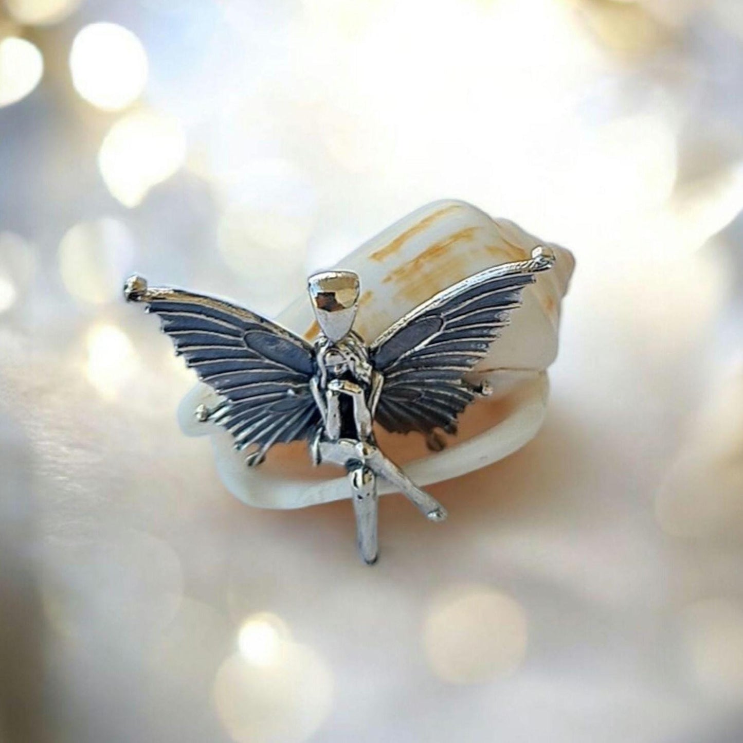 Statement Fairy  Pendant : Winged Fantasy Faerie princess Charm