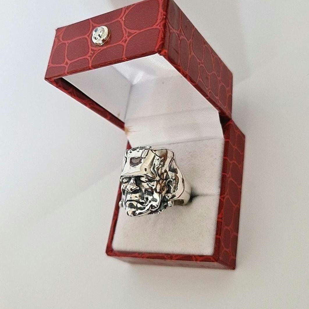 Frankenstein Ring Handmade Sterling Silver: Gothic Horror Jewelry