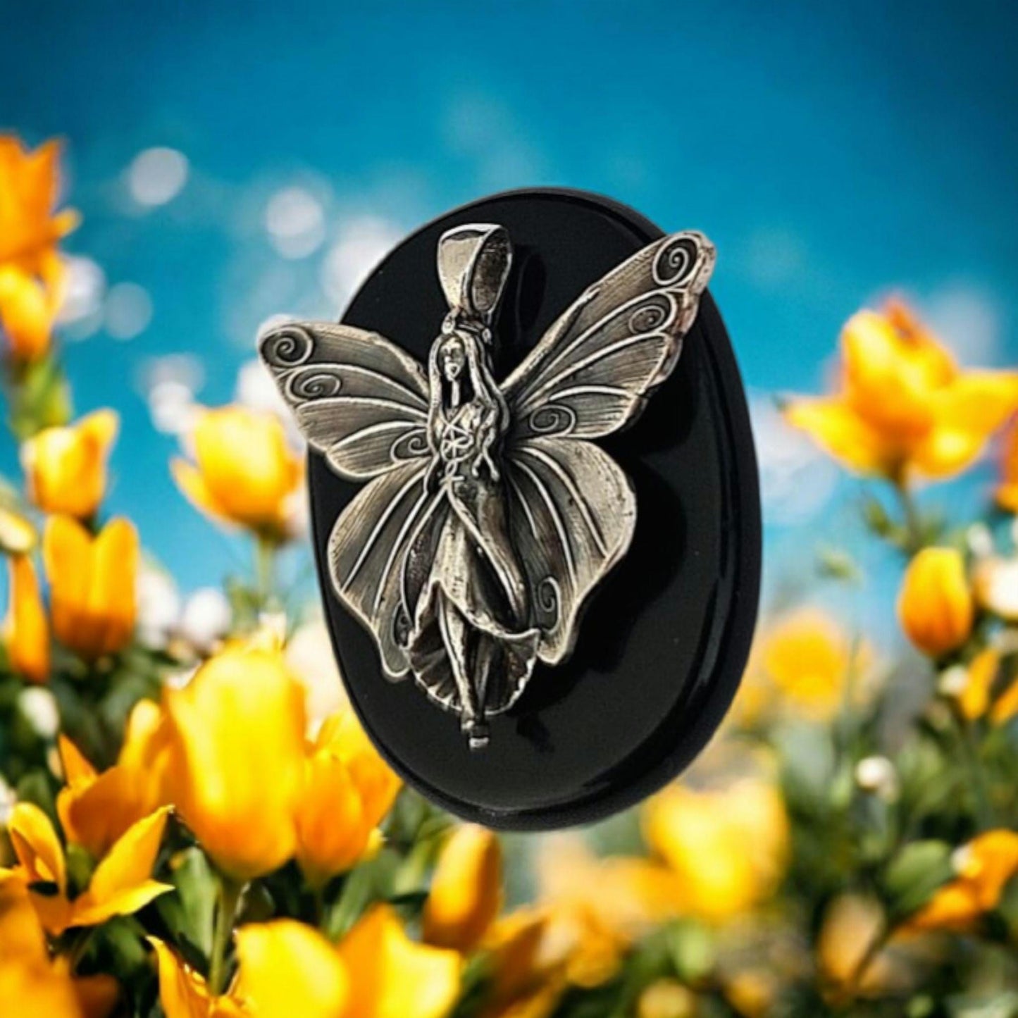 Dainty Fairy Pendant –  Fantasy Winged Faerie Princess Charm Necklace,Sterling Silver