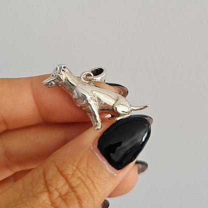 Sterling Silver figurine Jack Russell Dog Pendant Pet Memorial Jewelry