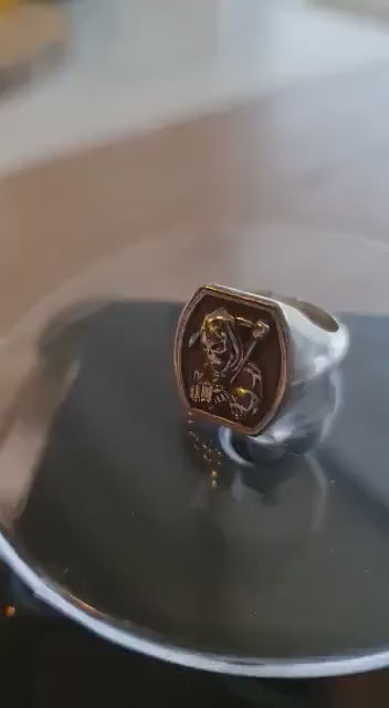 Handmade 925 Silver Grim Reaper Ring - Gothic Skull Jewelry